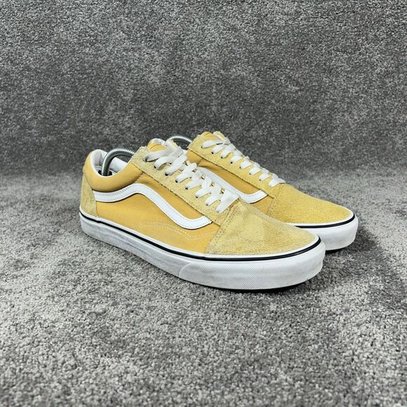 VANS Old Skool Mens Size 11 Yellow Canvas Suede Low-Top Skate Shoes Used - Picture 2 of 11